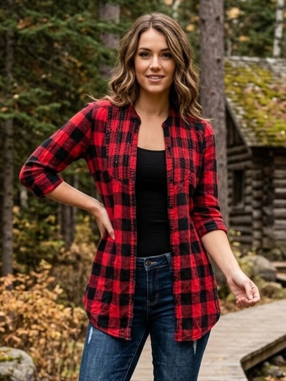 Red and Black Plaid Shirt